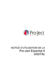 Pro-Ject Essential II DIGITAL Mode D'emploi