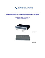Grandstream GXW 4004/8 Mode D'emploi