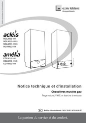 Bosch E.L.M. Leblanc Acleis NGLM23-1H Notice Technique Et D'installation
