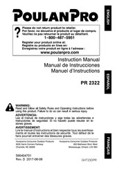 Poulan Pro PR 2322 Manuel D'instructions