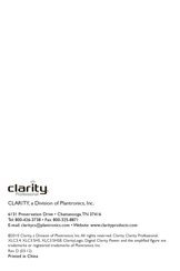 Clarity XLC3.4 Guide De L'utilisateur