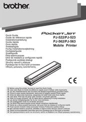 Brother Pocket Jet PJ-522 Guide De Référence Rapide