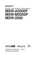 Sony MSW-A2000P Guide Rapide