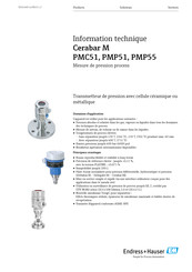Endress+Hauser Cerabar M PMP51 Guide Rapide