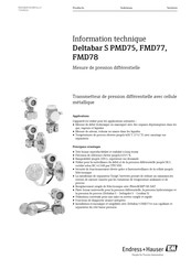 Endress+Hauser Deltabar S PMD75 Guide Rapide