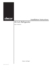 Dacor RF36NDFSS Instructions D'installation