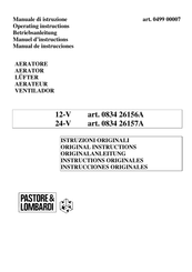 Pastore & Lombardi 12V Manuel D'instructions