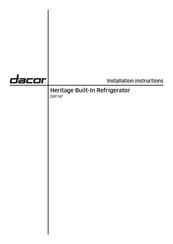Dacor DRF36 Série Instructions D'installation