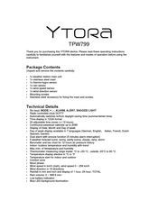 YTORA TPW799 Mode D'emploi