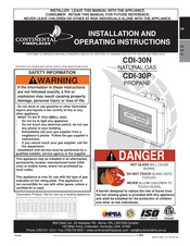 Continental Fireplaces CDI-30N Instructions D'installation Et D'opération