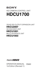 Sony HDCU1700 Mode D'emploi