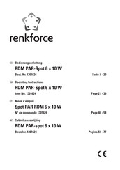 Renkforce RDM PAR-Spot 6 x 10 W Mode D'emploi