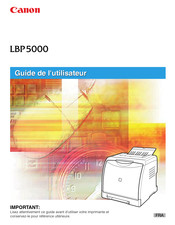 Canon LBP 5000 Guide De L'utilisateur