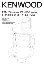 Kenwood FPM250 Série Instructions