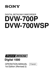 Sony DVW-700WSP Manuel D'utilisation