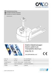 Pfaff EGU PS 14 Plus Traduction Du Manuel D'utilisation D'origine