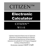 Citizen W11-S Instructions D'utilisation
