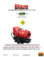 BLAZE 600 D TURBO Manuel D'installation