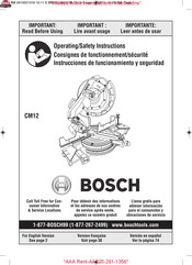 Bosch CM12 Consignes De Fonctionnement/Sécurité
