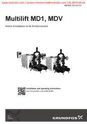 Grundfos Multilift MDV Notice D'installation Et De Fonctionnement