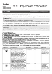 Brother QL-1100 Guide D'installation Rapide