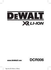 DeWalt DCR006 Manual D'instructions