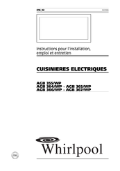 Whirlpool AGB 366/WP Instructions Pour L'installation, Emploi Et Entretien