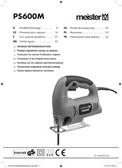 Meister PS600M Traduction Du Manuel D'utilisation Original