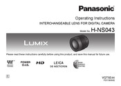 Panasonic LUMIX H-NS043E Mode D'emploi