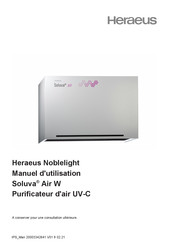 Heraeus Noblelight Soluva Air W Manuel D'utilisation