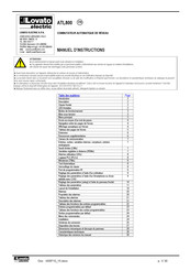 LOVATO ELECTRIC ATL800 Manuel D'instructions