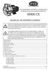 PYD Electrobombas CX 65-50-200/18.5 Manuel D'instructions