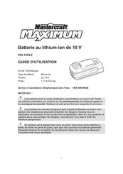 MasterCraft MAXIMUM 054-1254-2 Guide D'utilisation