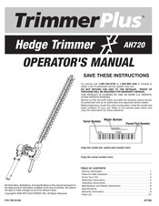 TrimmerPlus AH720 Manuel De L'opérateur