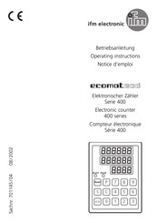 IFM Electronic ecomat200 400 Série Mode D'emploi