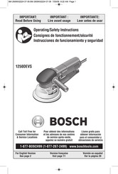 Bosch 1250DEVS Consignes De Fonctionnement/Sécurité