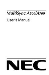 NEC MultiSync A700 Manuel D'utilisation