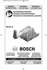 Bosch GDE18V-1 Manuel D'utilisation Et Consignes De Sécurité