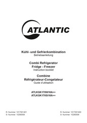 Atlantic ATLKGK170W10A++ Guide D'utilisation