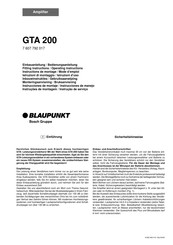 Blaupunkt GTA 200 Instructions De Montage