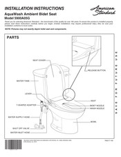 American Standard AquaWash Ambient Bidet Seat 5900A05G Instructions D'utilisation