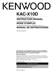 Kenwood KAC-X10D Mode D'emploi