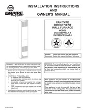 Empire Heating Systems DVC55SPPXNAT-1 Instructions D'installation Et Manuel Du Propriétaire