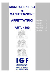I.G.F. Italstampi 4800/220 Mode D'emploi