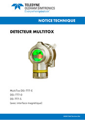 TELEDYNE OLDHAM SIMTRONICS MultiTox DG-TT7-S Notice Technique