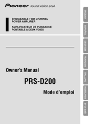Pioneer PRS-D200 Mode D'emploi