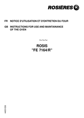 ROSIERES FE 7164-R Mode D'emploi