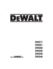 DeWalt DW217 Traduction De La Notice D'instructions Originale