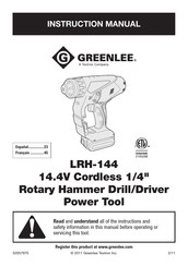 Textron Greenlee LRH-144 Manuel D'instructions