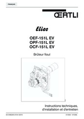 OERTLI Elios OPF-151L EV Instructions D'installation Et D'entretien